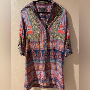 Anthropologie Maeve Multicolor Patterned Flowy Dress